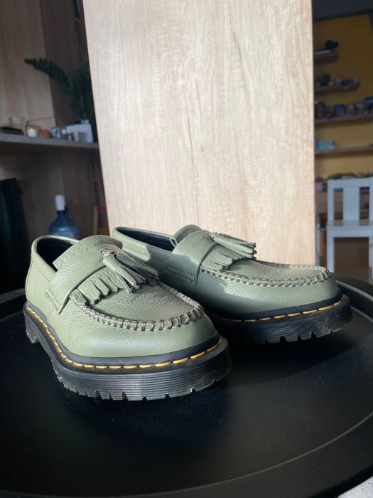Кожени Лоуфъри Dr Martens Зелено Каки 38