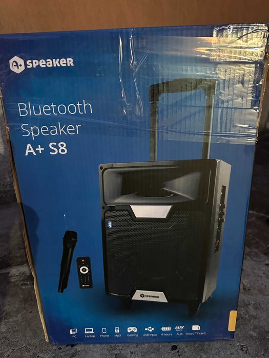 Преносима Тонколона A+ S8 – Караоке, USB, SD Card, FM, Bluetooth