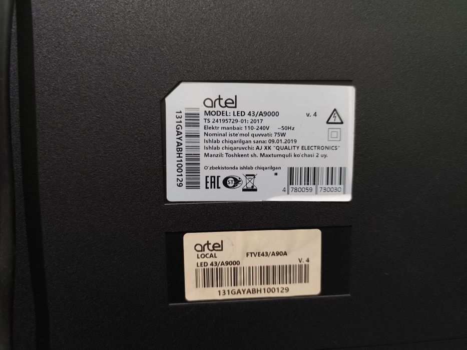 Televizor kalonka Saat isleyd