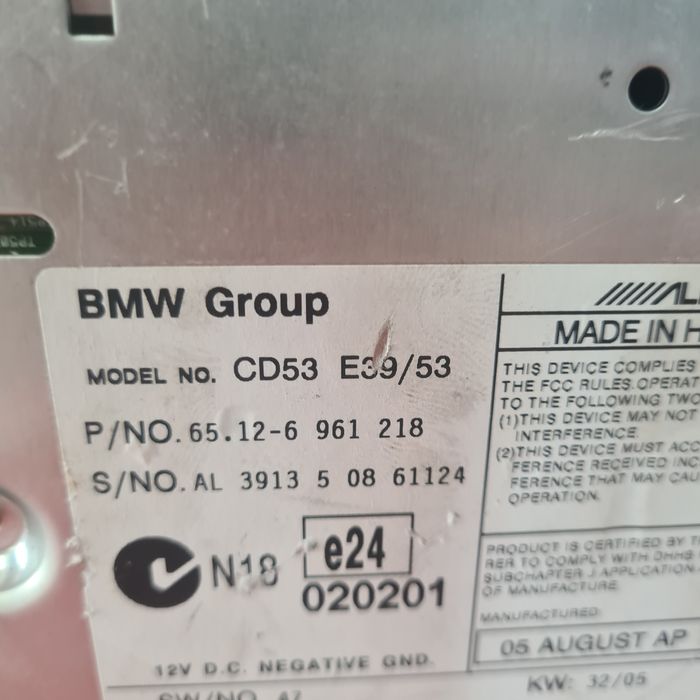 radio cd bmw seria 5 (1995-2003) [e39] 2.0 motorina 2003