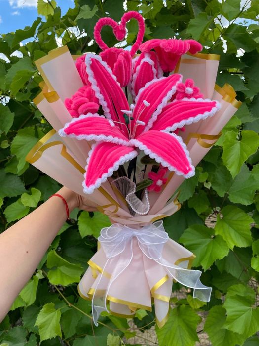 Buchet handmade roz