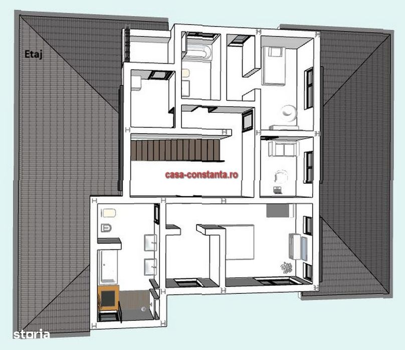 Casă P+1 pe structură metalica  – teren 2.660 mp  - toate utilitatile