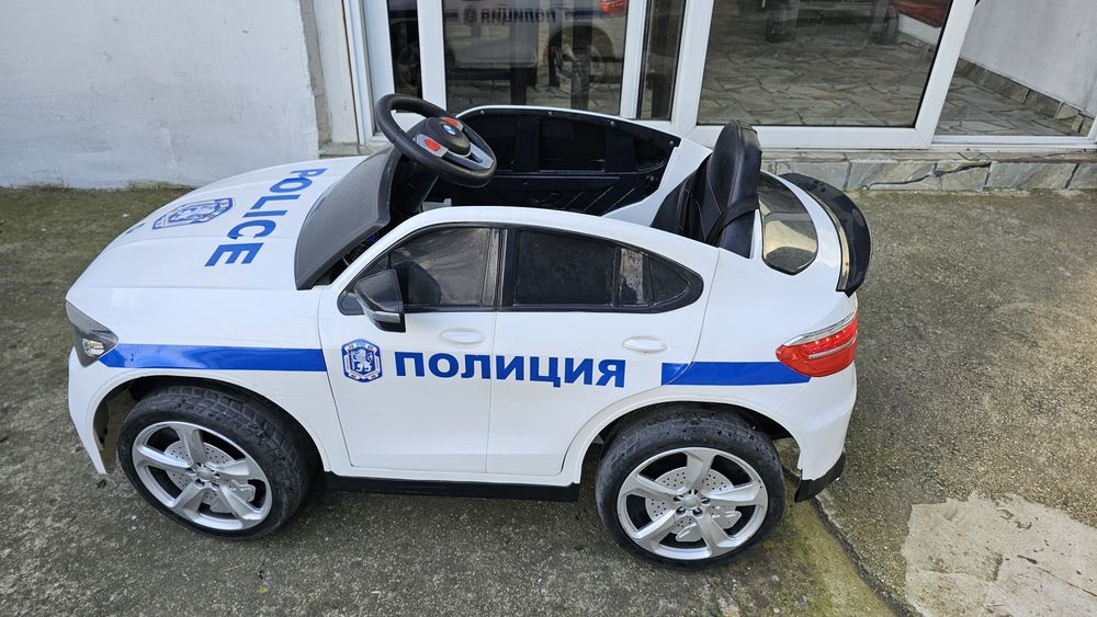 BMW X6 детска електрическа кола Police – дистанционно, LED