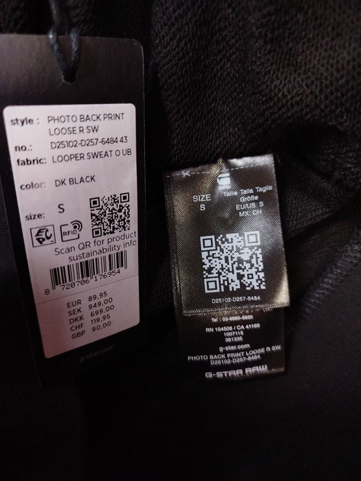 Оригинален суичър G-Star Raw Photo S M L XL блуза черен мъжки нов