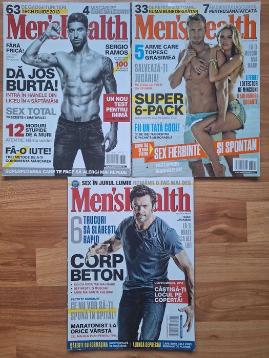Lot 3 Reviste Men's Health România Ediția Română 2013