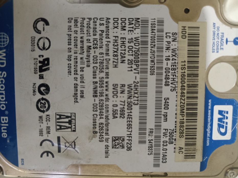 Жёсткий диск WD Scorpio Blue