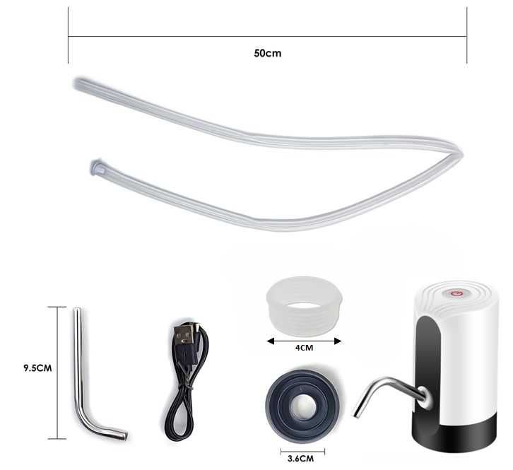 Dozator apa electric Madynik™,2 adaptoare universale, baterie 1200 mAh