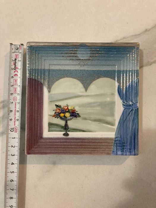 Placă motaj perete Meissen pictată manual Heinz Werner 1985 rară
