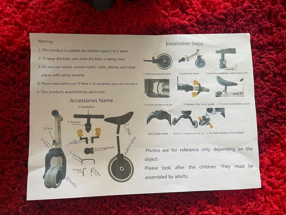 Bicicleta multifuncțională 4 in 1 cu pedale noua