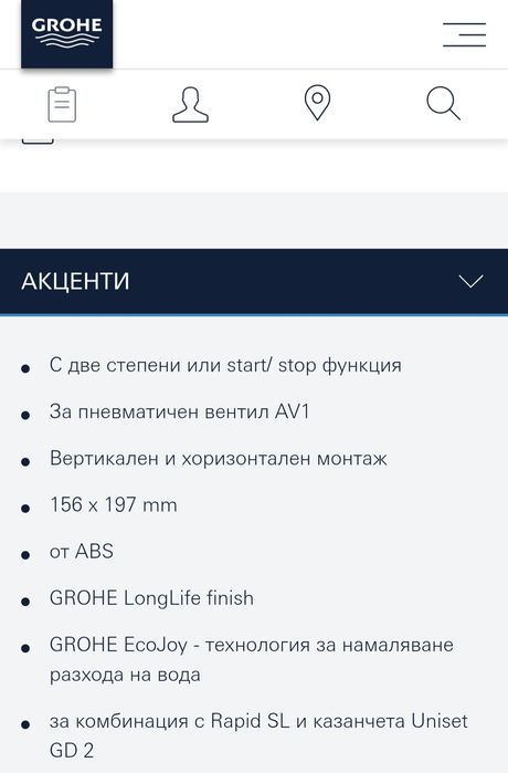 НОВО! Skate Cosmopolitan Бутон GROHE