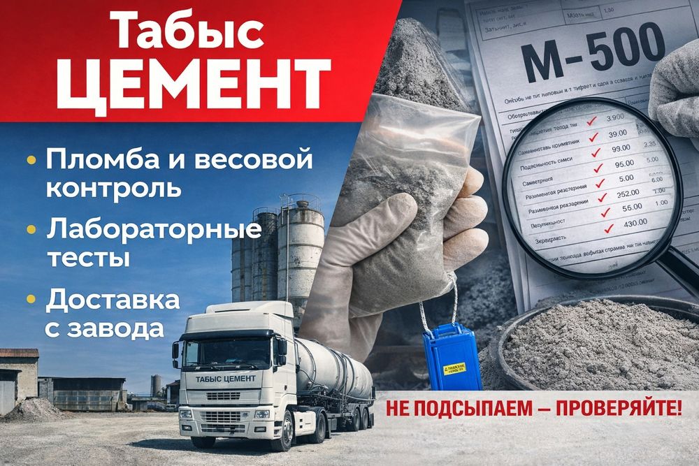 ЦЕМЕНТ М400 / M450 / M500 / M600 В ТАРАЗЕ С ЗАВОДА