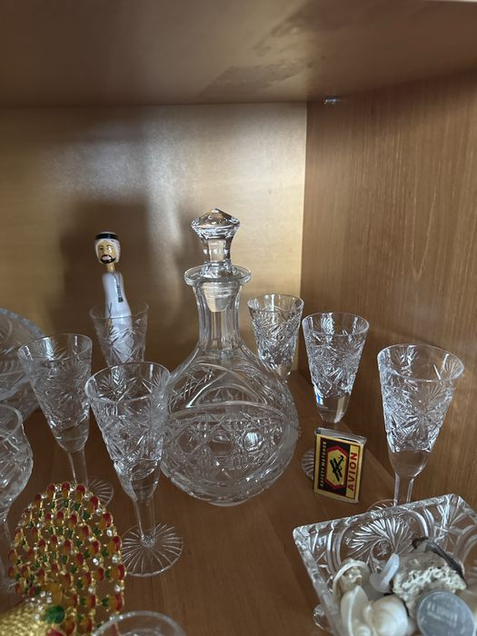 Хрусталь набор графин и 6 фужеров