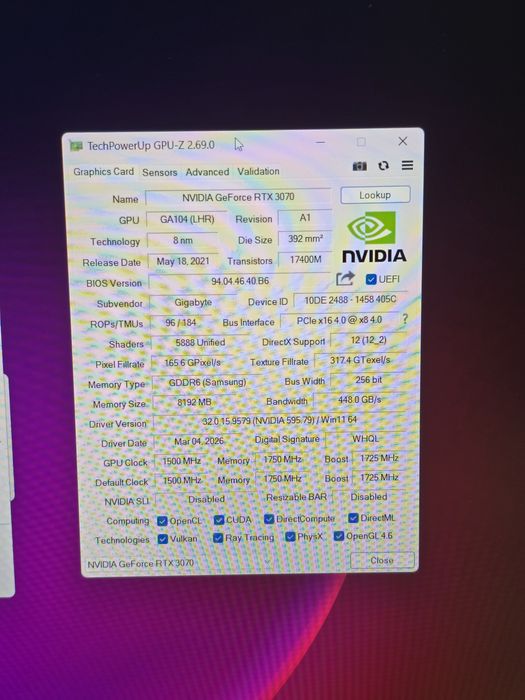 Gigabyte RTX3070 EAGLE OC 8GB видеокарта