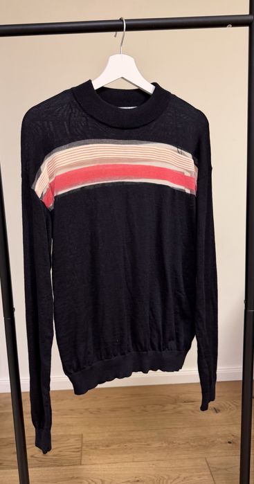 &Other stories пуловер 100% вълна с контрастни ленти