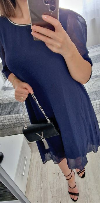 Rochie elegantă de zi/seară YOKKO din voal, mărime S