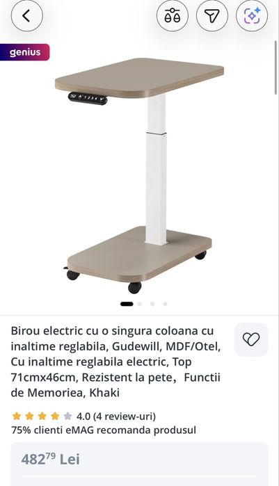 Birou electric cu inaltime reglabila