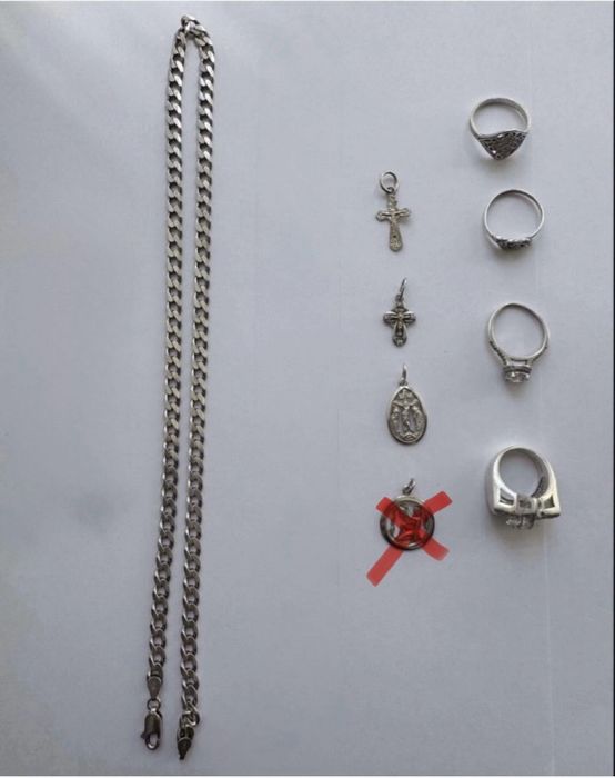 Серебро: цепочка кольцо кулон