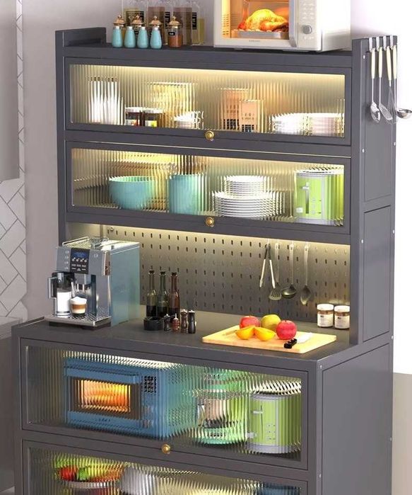 Oshxona bufeti/steklo eshikli/metall korpusli vitrinas