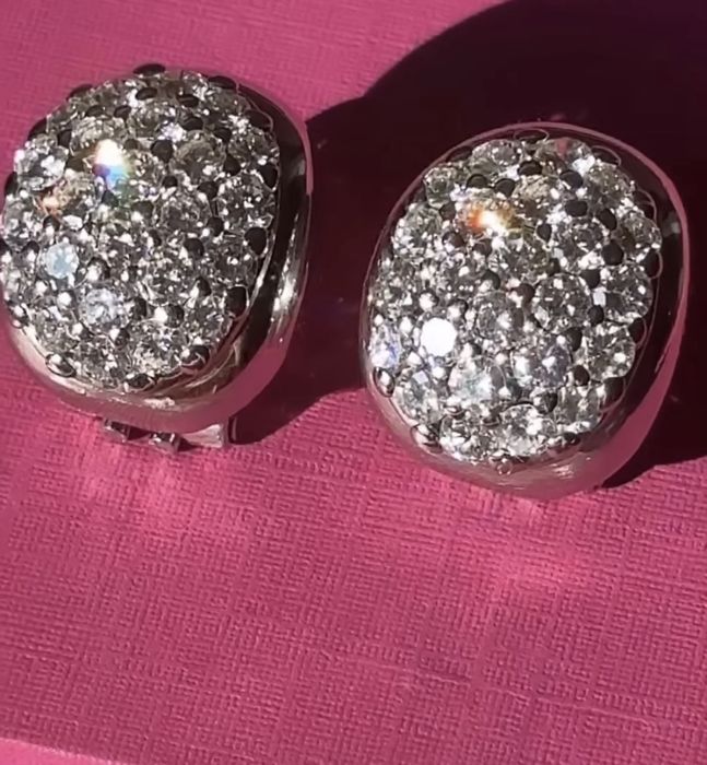 Cercei aur 18 k cu fiamante