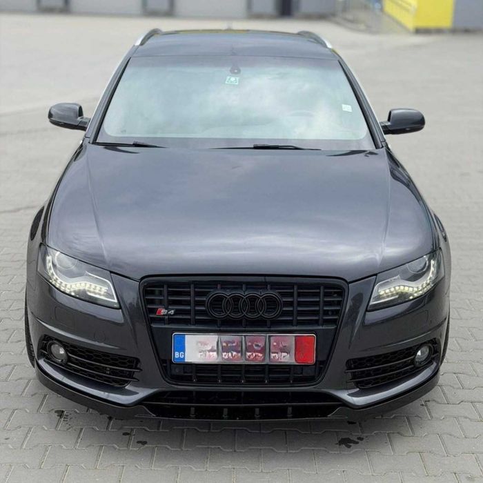 Преден лип за Audi A4 B8 (2007–2012) – черен гланц, maxton, ауди а4 б8