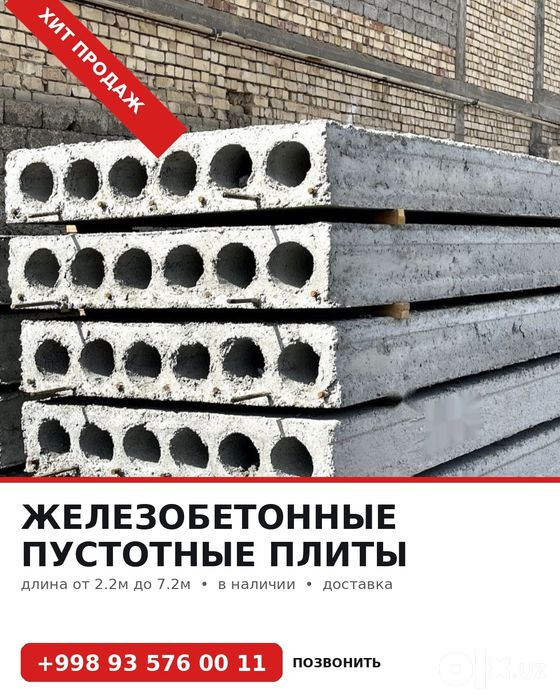 Плита перекрытия пустотная плита пустотка жби железобетонная плита