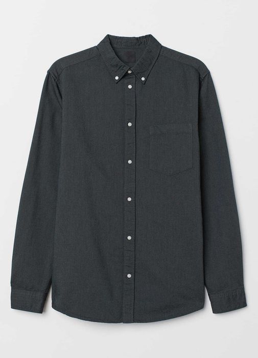 H&M - 7 camasi oxford 100% bumbac, mar.M, noi, eticheta, talie=105 cm.