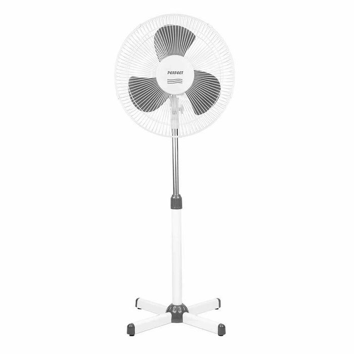 Вентилатор на стойка 16'' Perfect FM-3221, 40W, бяло-сиво