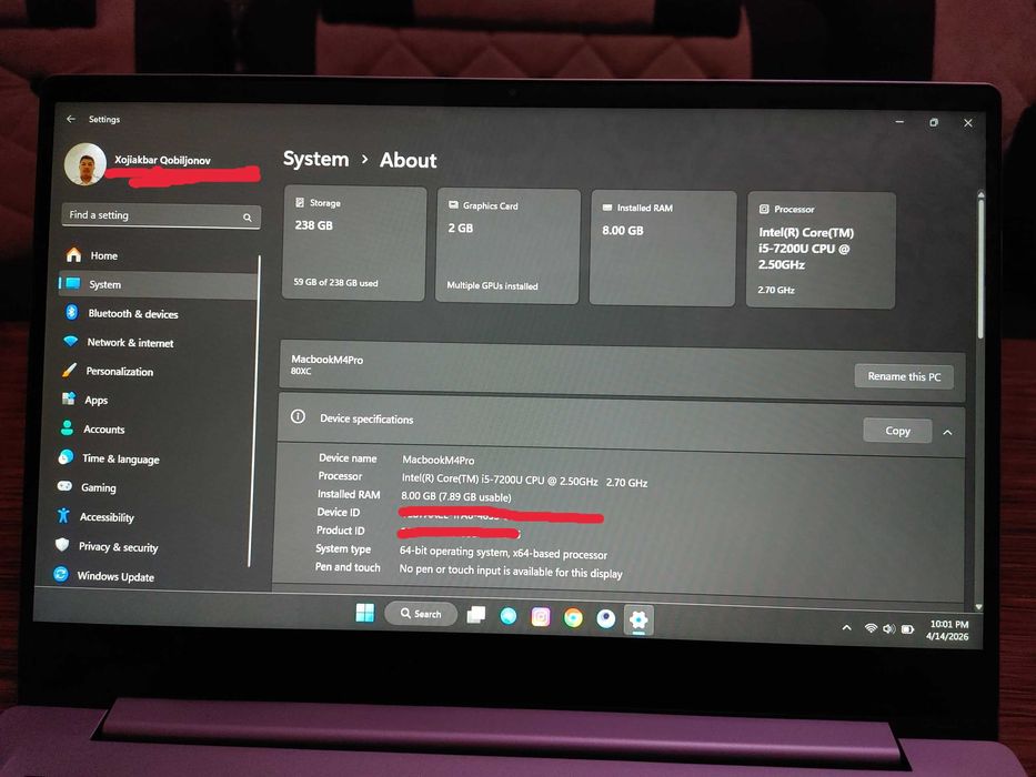 lenova ideapad core i5