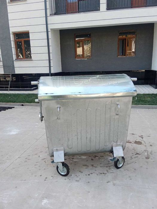 Оцинкованный мусорный бак 1100 л (Новый / В наличии)