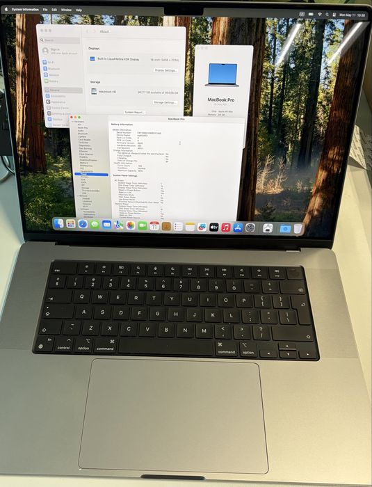 Macbook Pro 16 M1 Max RAM 64 GB  1 TB  108 Cicluri, 86% Baterie