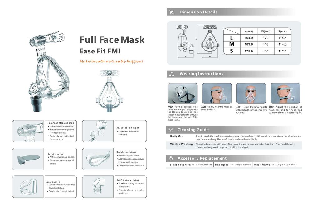 Маска за цяло лице CPAP размер M