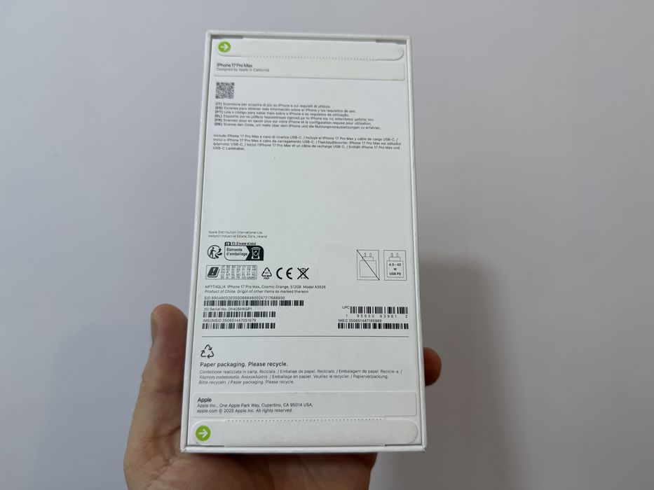 Iphone 17 Pro Max, 512 gb, Cosmic Orange, nou la cutie