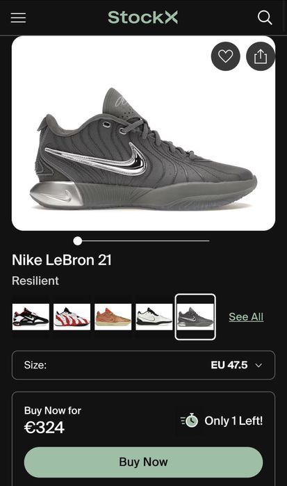 Lebron 21 cool grey 47,5 EU