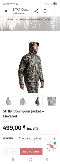 Geaca sitka ,cu goretex