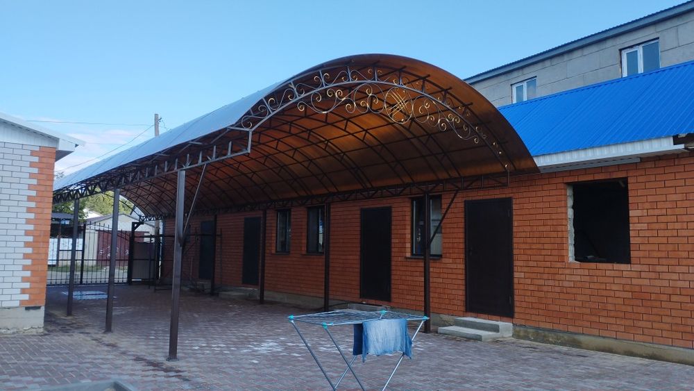 Навесы.козырьки,металло-конструкций,сто.ангары,