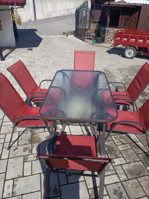 Masă terasă cu 6 scaune