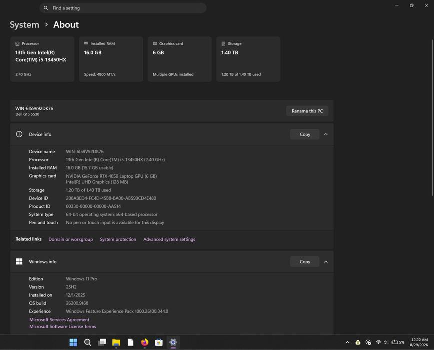 Dell G15 5530 – Laptop Gaming