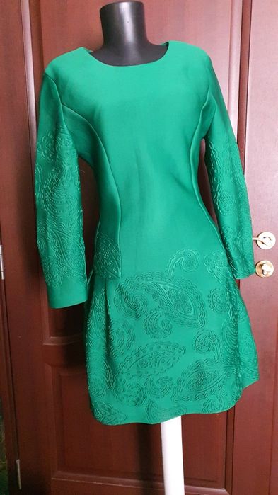 Rochie verde midi neopren