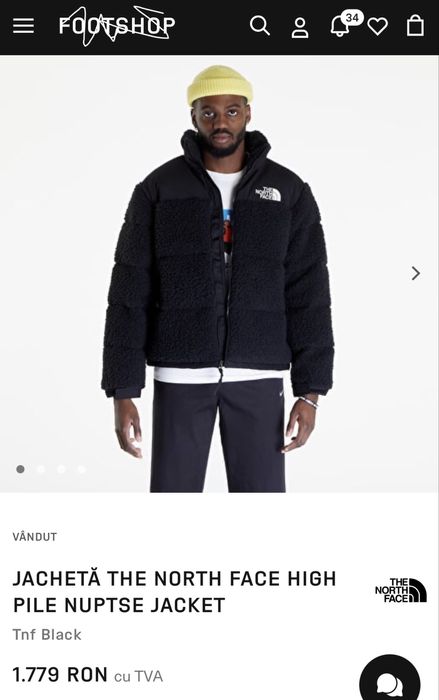 Geaca originala The North Face cu pene si puf