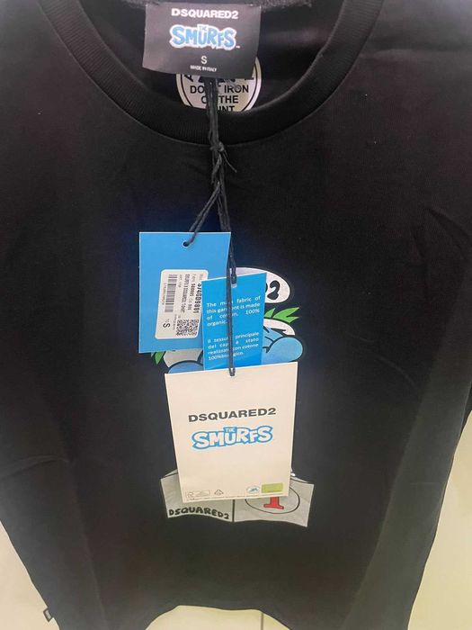 Мъжки черна тениски DSQUARED D2 smurf размери M-2XL