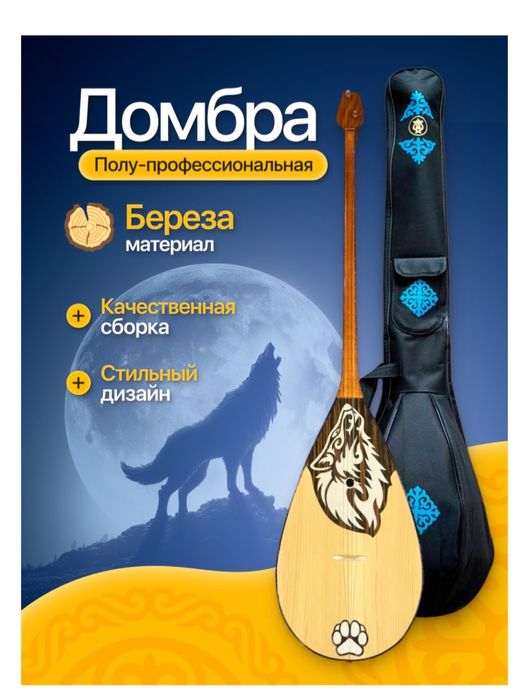 Кәсіби сапалы домбыра+чехол /жеткізу