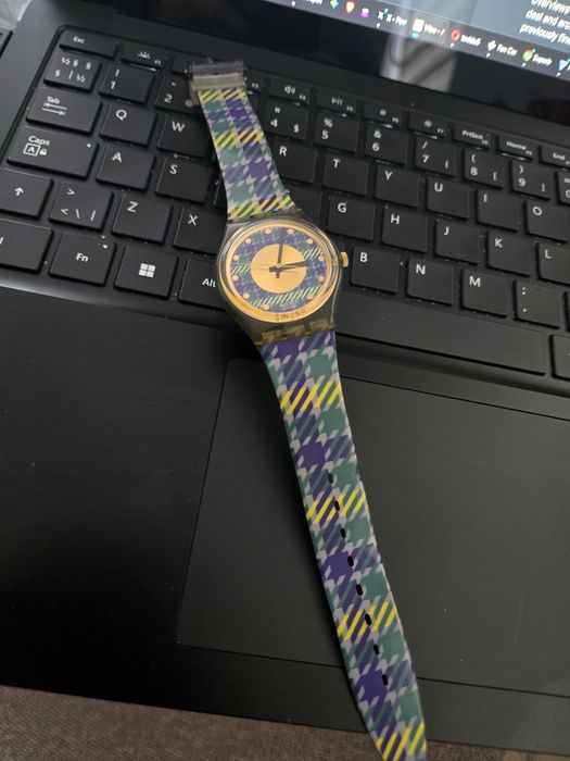 Ceas Swatch 1991 Gold Geprmetric Purple Swiss Made Watch  Men&Women Quartz