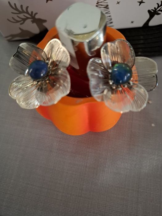 Cercei alexandrit Hong Kong placați cu argint 3 cm foarte usori