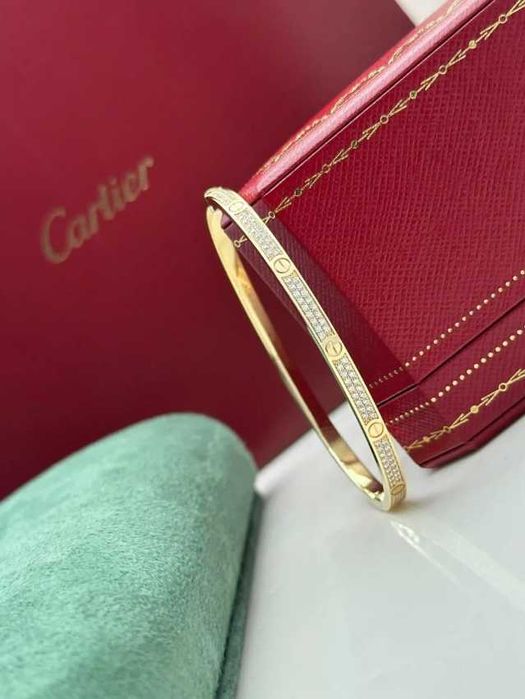 Brățară Cartier Love Aurie cu Cristale - nouă, în cutie