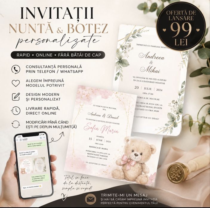Creez invitatii pentru evenimente