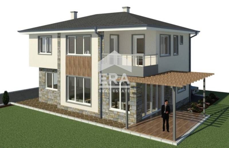 Двуетажна новострояща се къща за продажба, с двор и две паркоместа, в