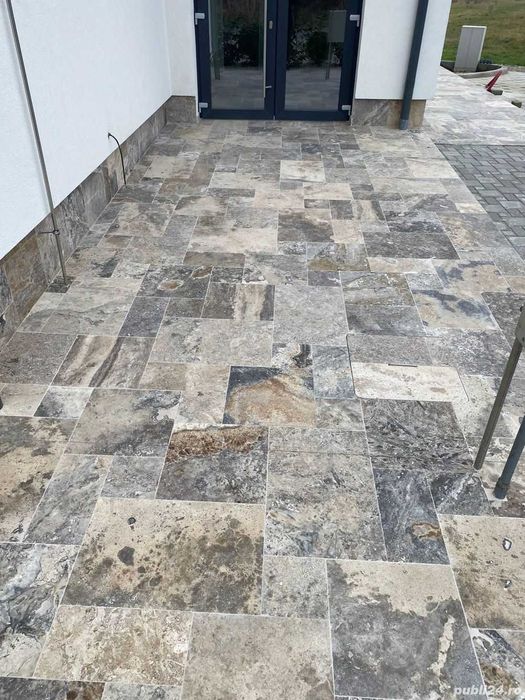 Travertin silver franch pattern 1,2 cm