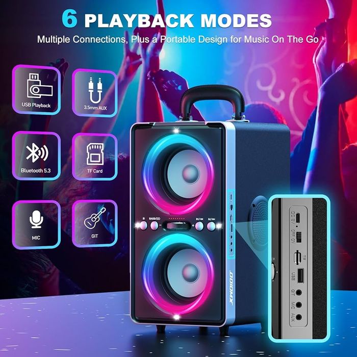 Bluetooth високоговорител ODIOMX, тонколона  мощност 200 W