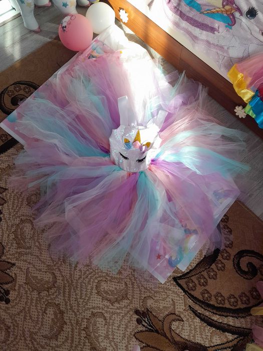 Рокля еднорог с пайети за момичета