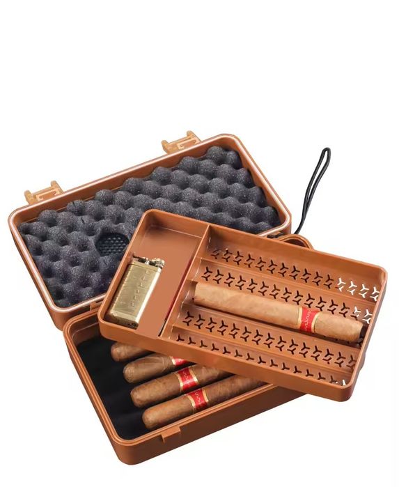 Преносим хумидор за 10 пури с хигрометър – водоустойчив Travel Humidor